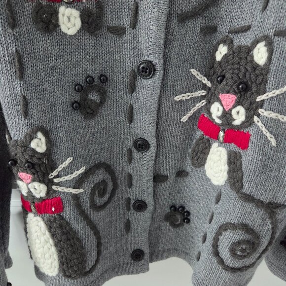 Vintage Timberlea Cat Sweater XL - Picture 5 of 8